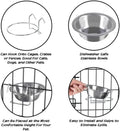 Set of 2 Stainless Steel Dog Bowls, 8Oz, Dishwasher Safe, Hangs in Cage/Kennel/Crate, Silver