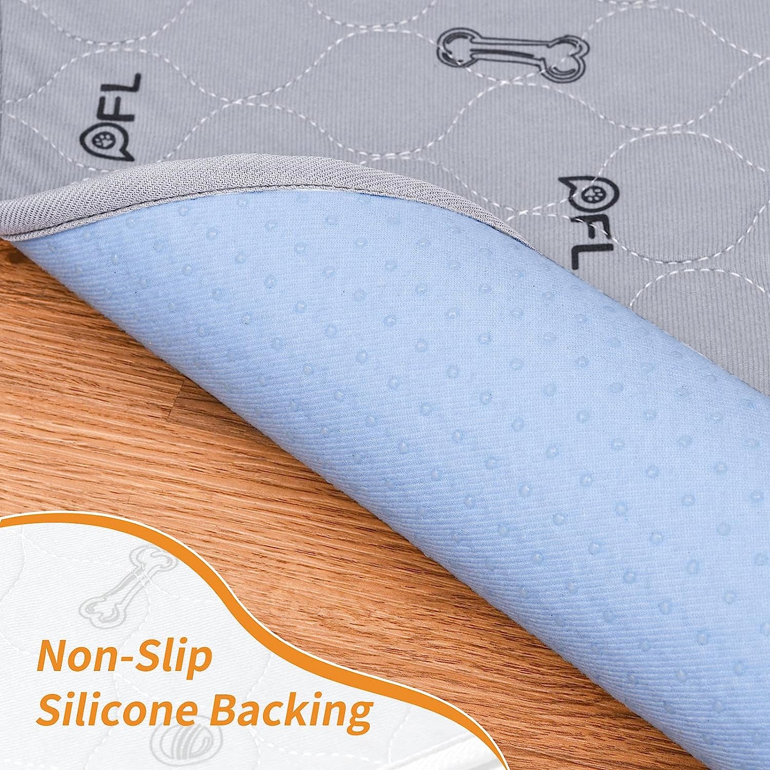 Washable Puppy Pads – Absorbent, Reusable Non-Slip Dog Pee Pads with Bone Print