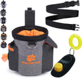 Dog Treat Bag with 3-Cup Capacity, Training Pouch with Waistband - Black