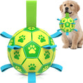 Dog Soccer Ball with Tug Straps, Interactive, Water Toy for Small & Medium Dogs - 6