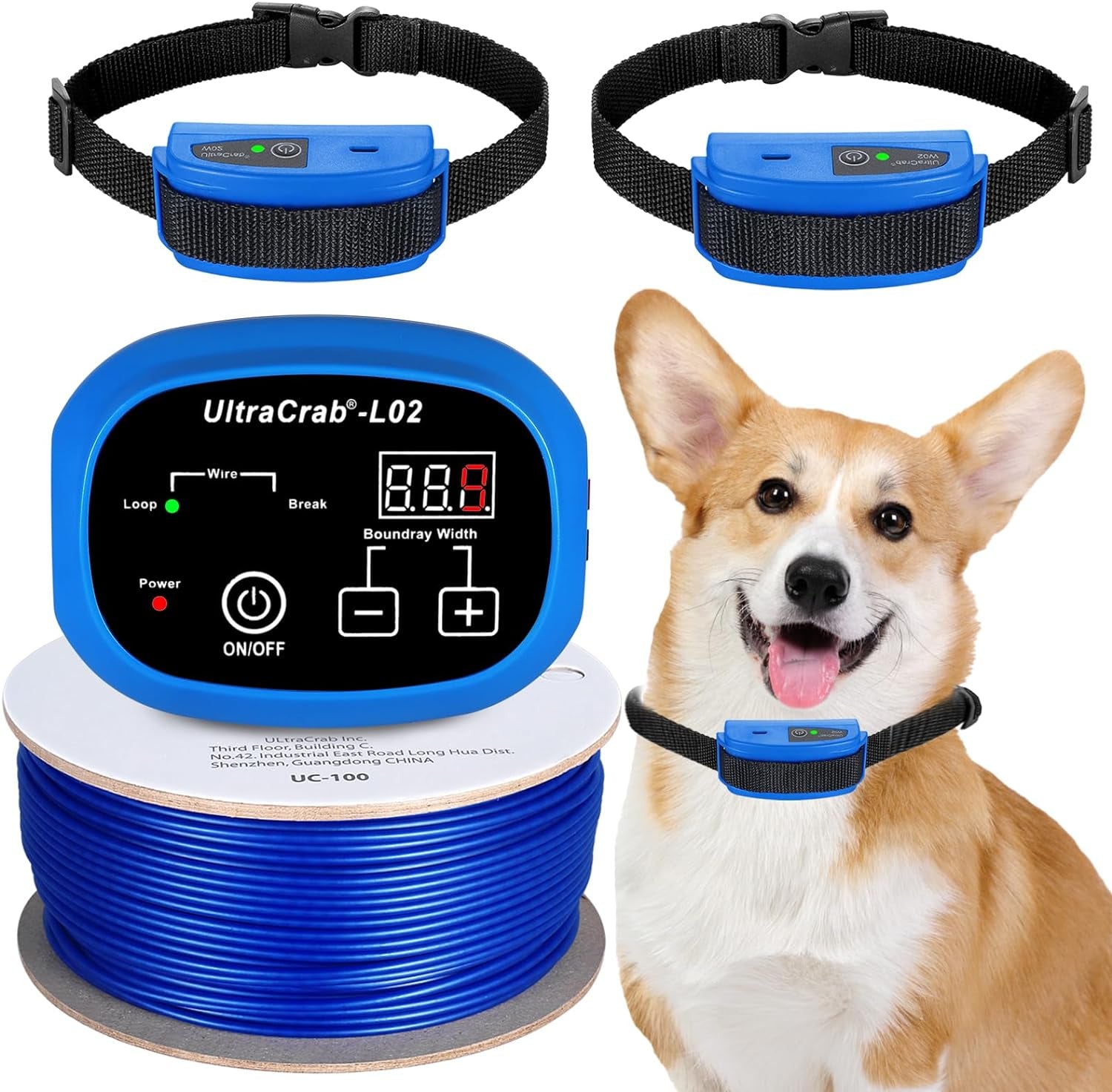 Basic In-Ground Pet Fence – 2-Dog Electric Fence System, Waterproof Collars for Dogs Over 20 lbs