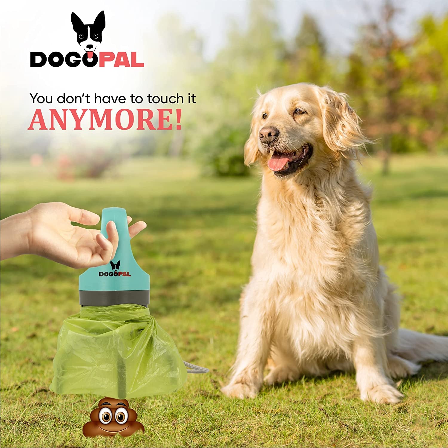 360 Dog Pooper Scooper with Built-In Poop Bag Dispenser, Lightweight Claw Scooper