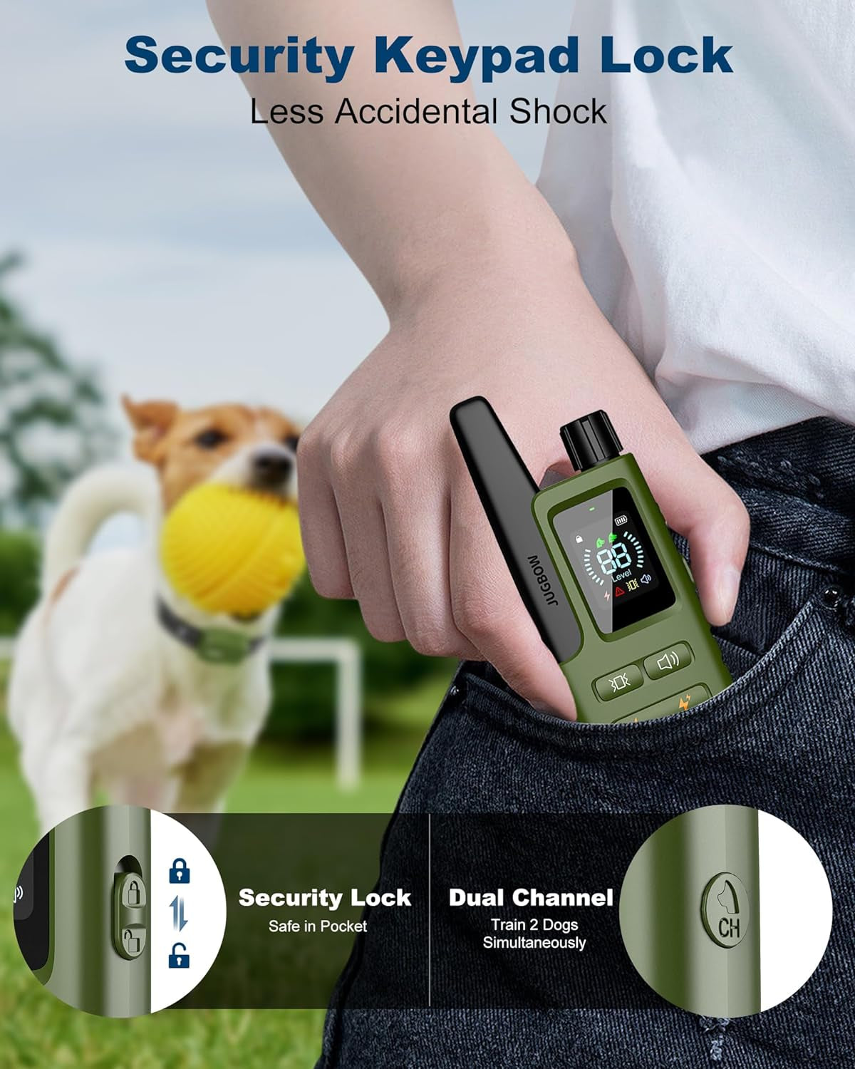 Advanced Waterproof Dog Shock Collar: 3300FT Range, 4 Training Modes, Rechargeable