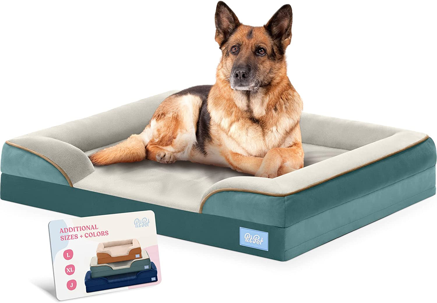 Orthopedic Sofa Dog Bed, Egg Foam, Extra Head/Neck Support, Waterproof, Medium Dogs