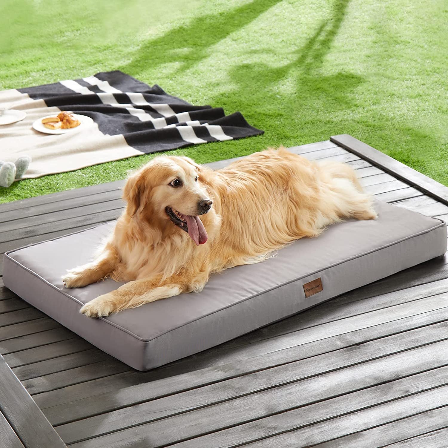 BFPETHOME Waterproof Outdoor Dog Bed, Orthopedic Foam, Washable Cover, Large Sizes