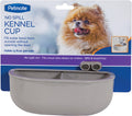 Petmate Double Diner Kennel Bowl, Small - Durable Gray Dog Bowl for Crates and Kennels