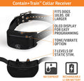 In-Ground Contain & Train System, Waterproof, Rechargeable Collar with Tone, Vibration, Shock, Covers 100 Acres