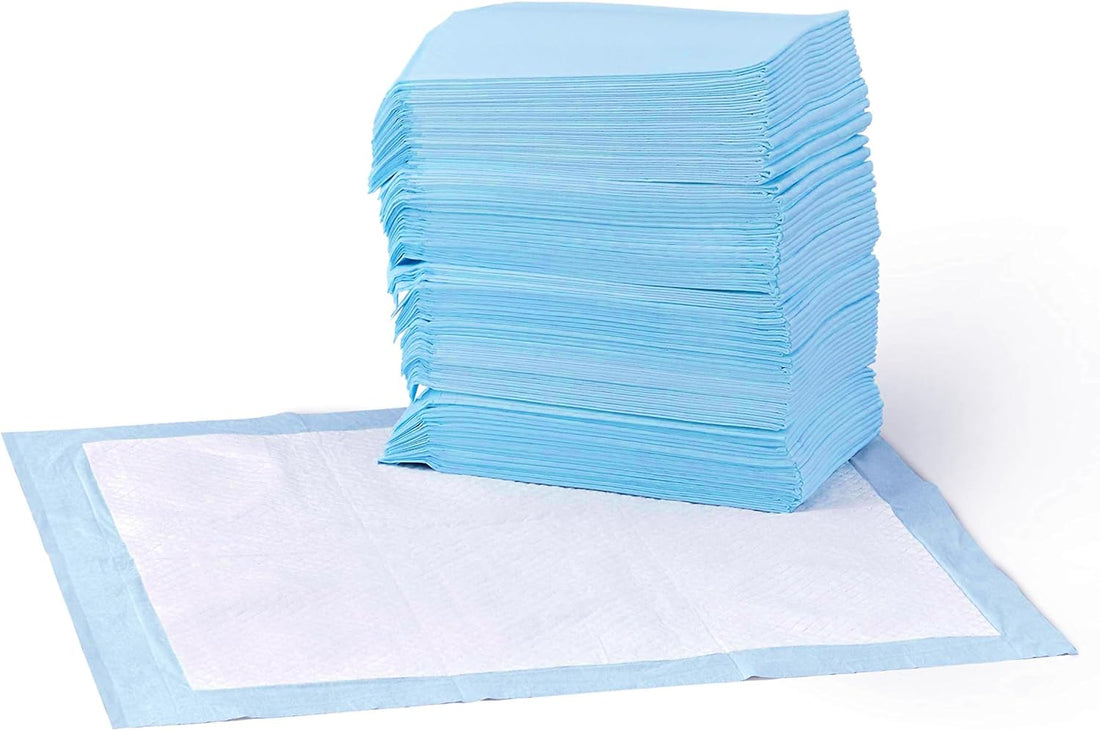 Leak-Proof Puppy Pee Pads with 5-Layer Quick-Dry Surface – Standard Absorbency Potty Training Pads, Various Quantities in Blue & White