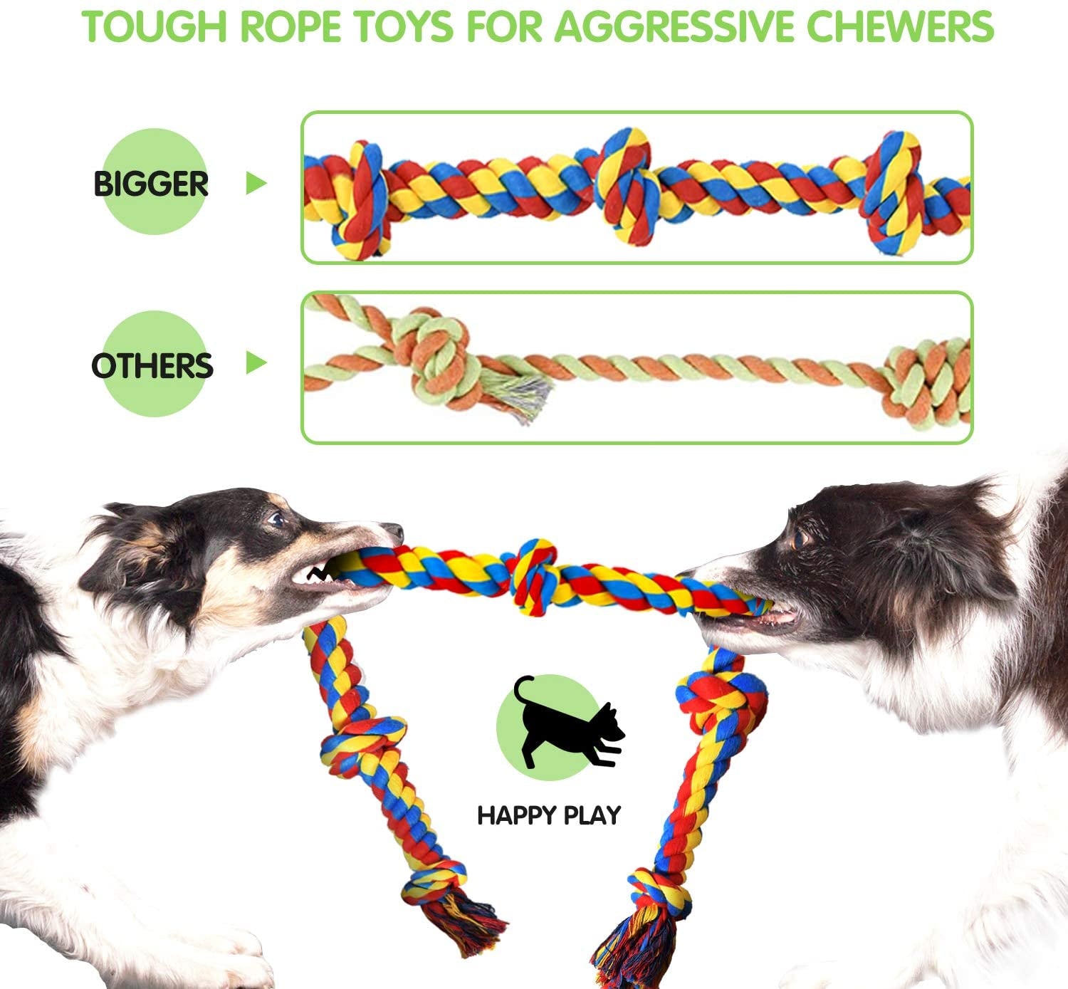 Large Breed Tough Chew Toy Set: 9-Piece Heavy Duty Dental Rope Kit for Aggressive Chewers