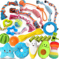 Zeaxuie 25-Pack Luxury Puppy Chew Toys Set - Includes Ropes, Squeaky Toys, and Treat Ball