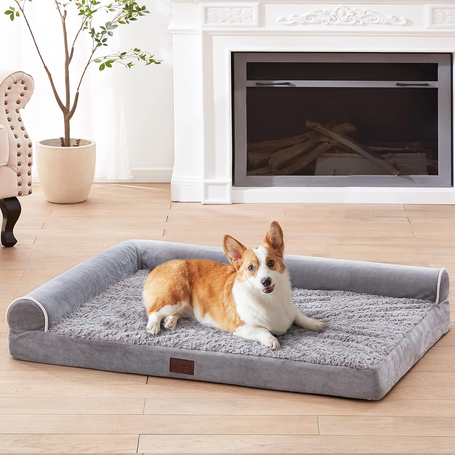 Orthopedic XL Dog Sofa Bed, Egg Foam, Bolster Cushion, Waterproof, Removable Cover