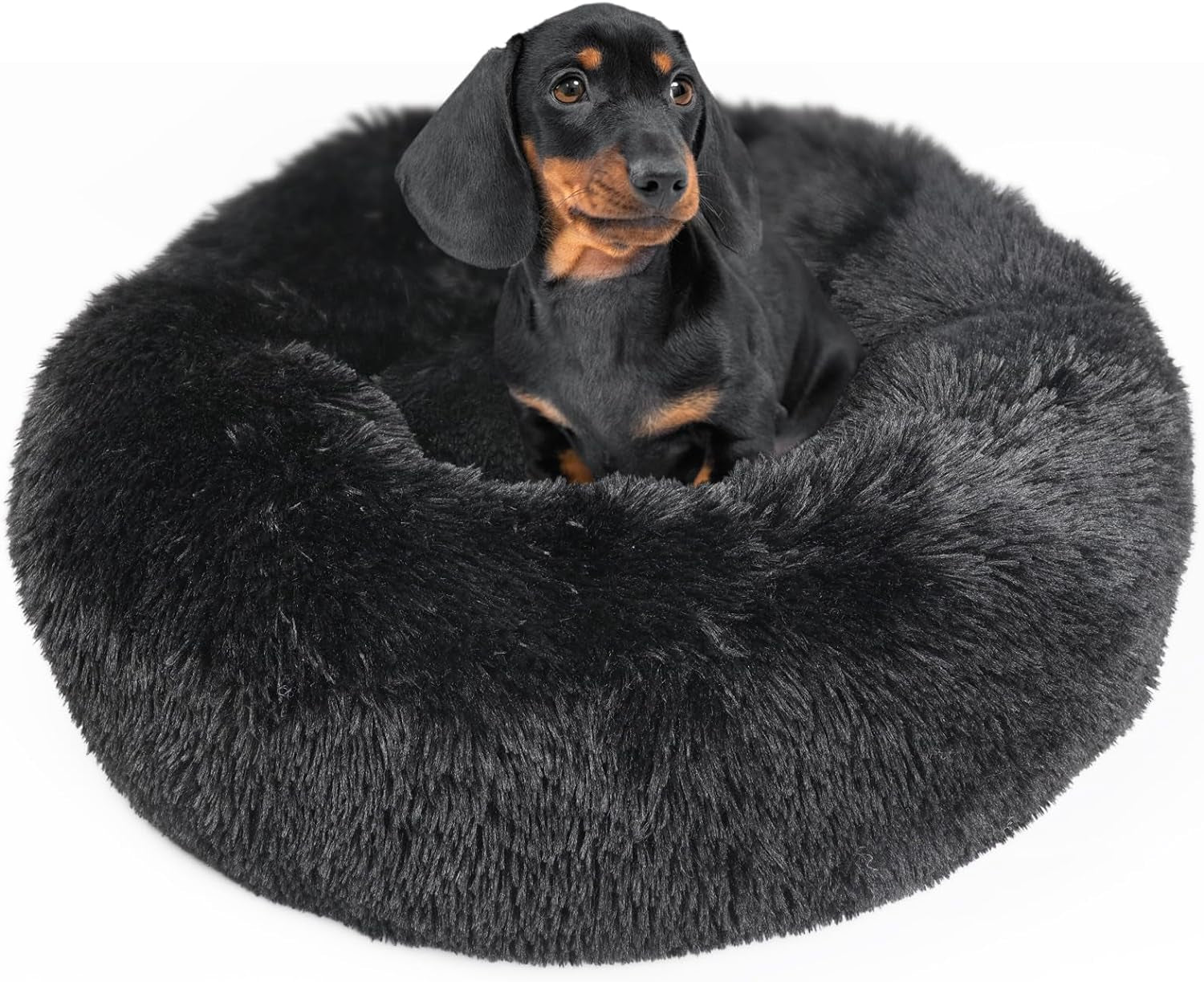 Small Calming Dog Bed - Anti-Anxiety, Washable, Fluffy, Waterproof, Anti-Slip Base