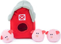 Zippypaws Bubble Babiez Pig Barn Hide and Seek Plush Dog Toy: Squeaky, Interactive