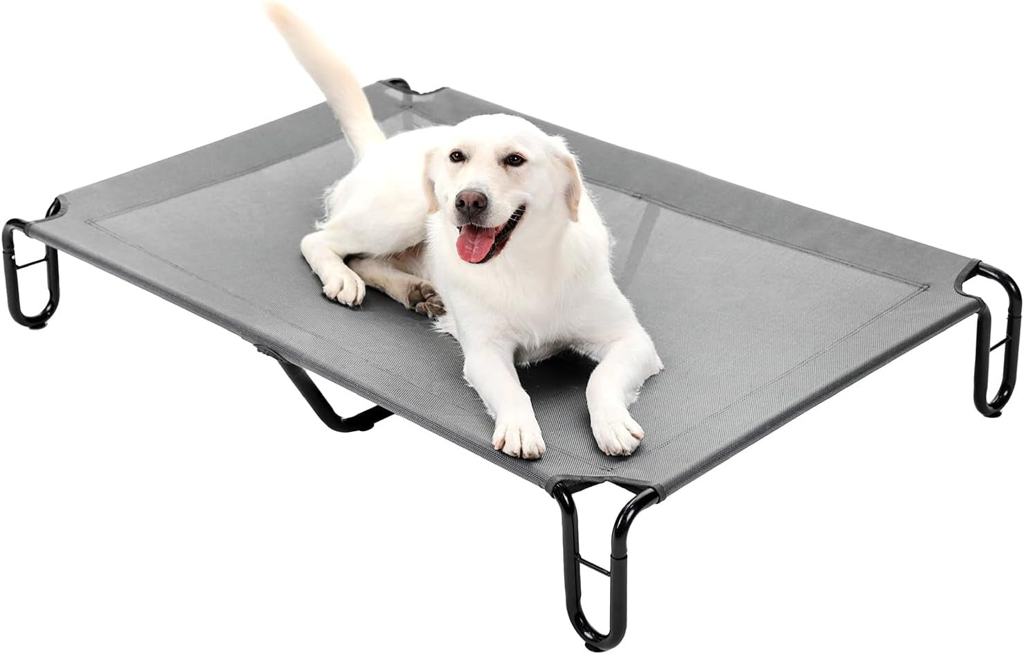 Elevated Outdoor Dog Bed, Raised, Waterproof, Breathable Teslin Mesh, Non-Slip, Up to 65lbs