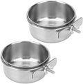 Removable Hanging Dog Food Bowls – 2-Pack Stainless Steel Crate Bowls for Small Dogs, Durable, Easy to Clean & Install Feeder Dishes