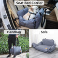 Detachable Dog Car Seat for Puppies, Equipped with Storage Bag & Safety Belt, Airbag Protection, Washable Travel Seat