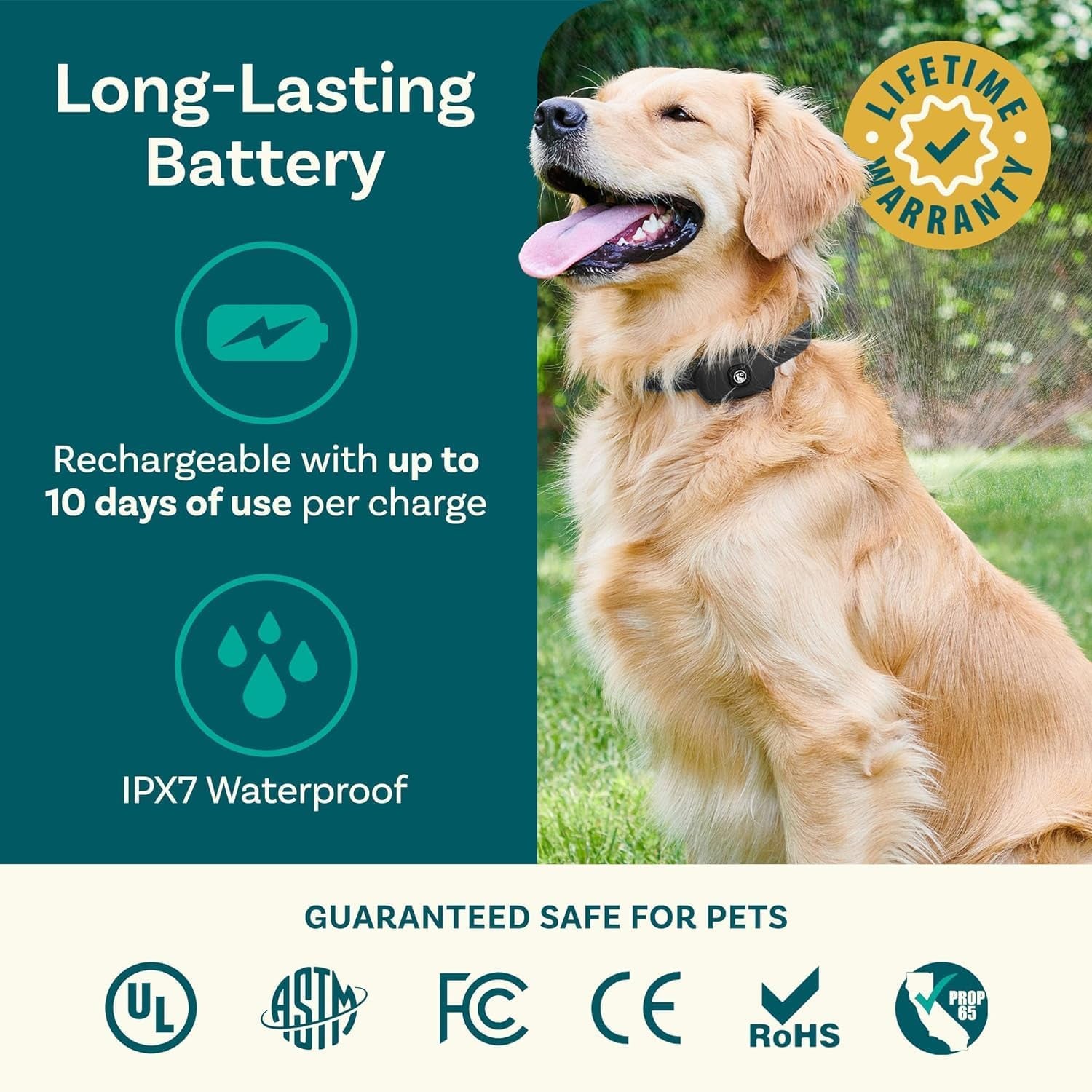 Wireless Dog Fence & Remote Training System for 2 Dogs, Non-GPS 2.4GHz with Beep, Vibration & Shock
