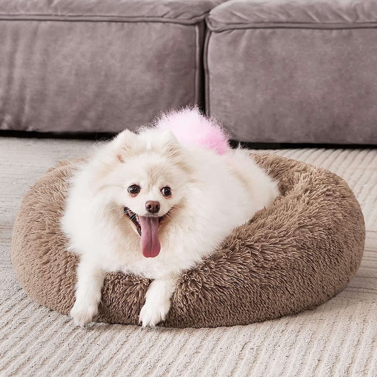 Perpets Donut Cuddler Dog Bed - Orthopedic, Ultra Soft, Washable, Rounded Shape