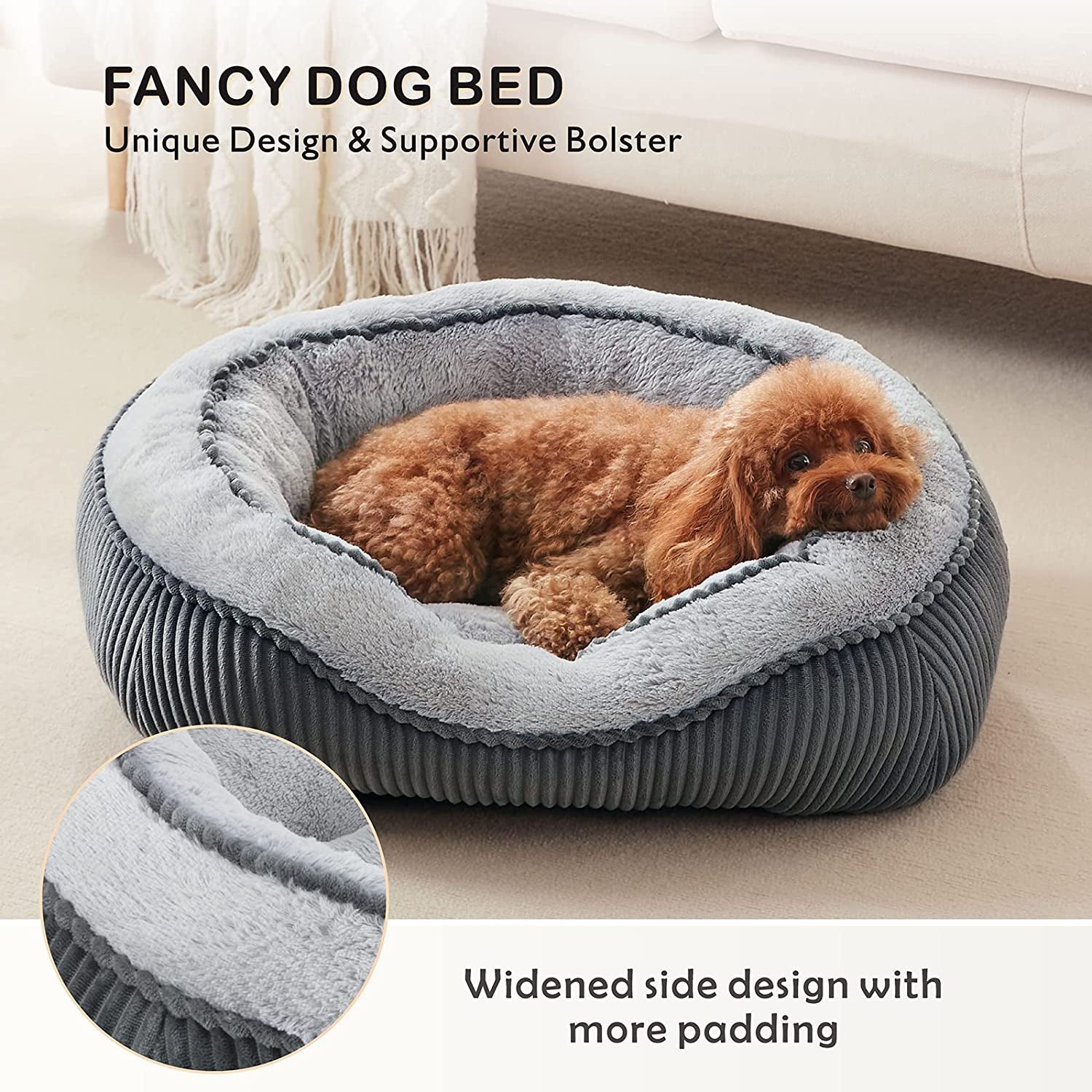 Luxury Orthopedic Dog Sofa Bed - Wide Side Design, Washable, Anti-Slip for All Dog Sizes