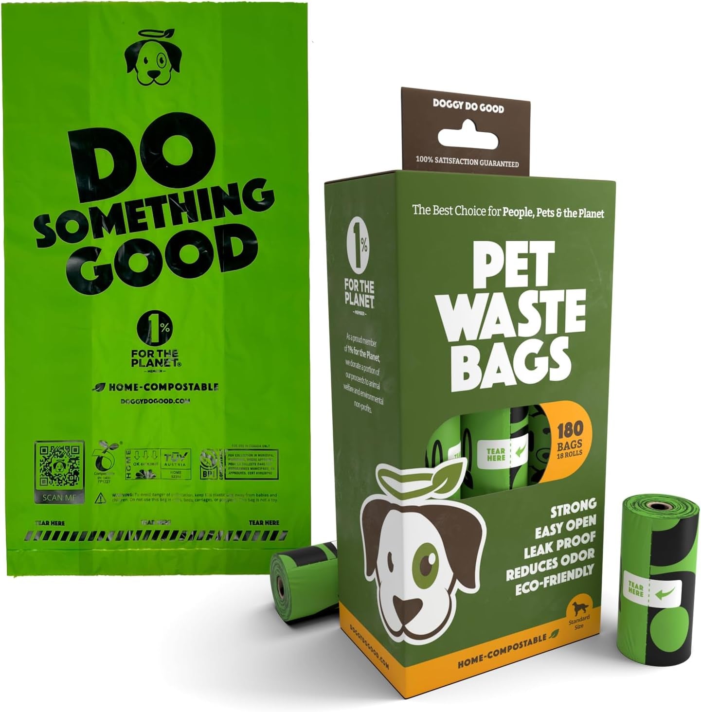 Dog Poop Bags - Certified Compostable, Easy Open, Leak-Proof, Eco-Friendly Waste Bags