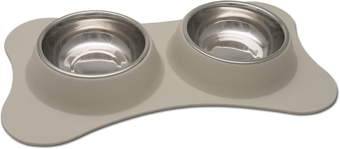 Loving Pets Small Flex Diner - Bone Shaped Biscuit Color Dog Food Bowl, Perfect for Small Dogs