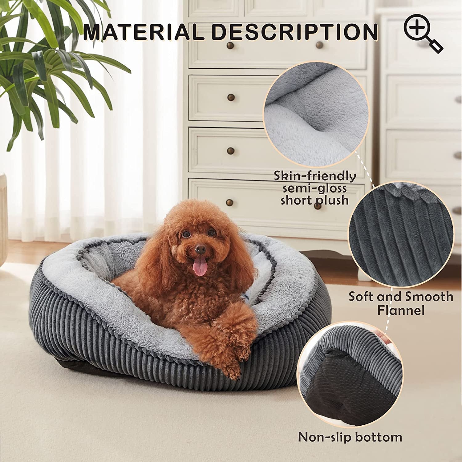 Luxury Orthopedic Dog Sofa Bed - Wide Side Design, Washable, Anti-Slip for All Dog Sizes