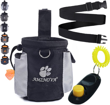 Dog Treat Bag with 3-Cup Capacity, Training Pouch with Waistband - Black