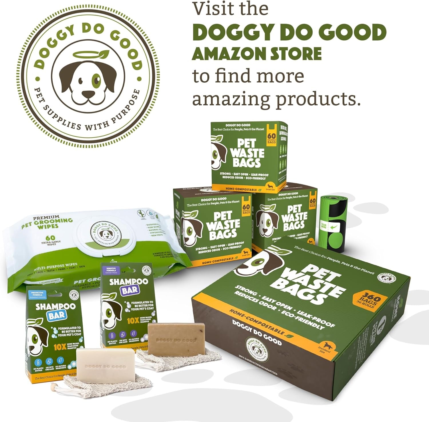 Dog Poop Bags - Certified Compostable, Easy Open, Leak-Proof, Eco-Friendly Waste Bags