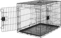 24-Inch Foldable Metal Dog Crate with Tray - Durable Single Door Wire Kennel from Amazon Basics, Black