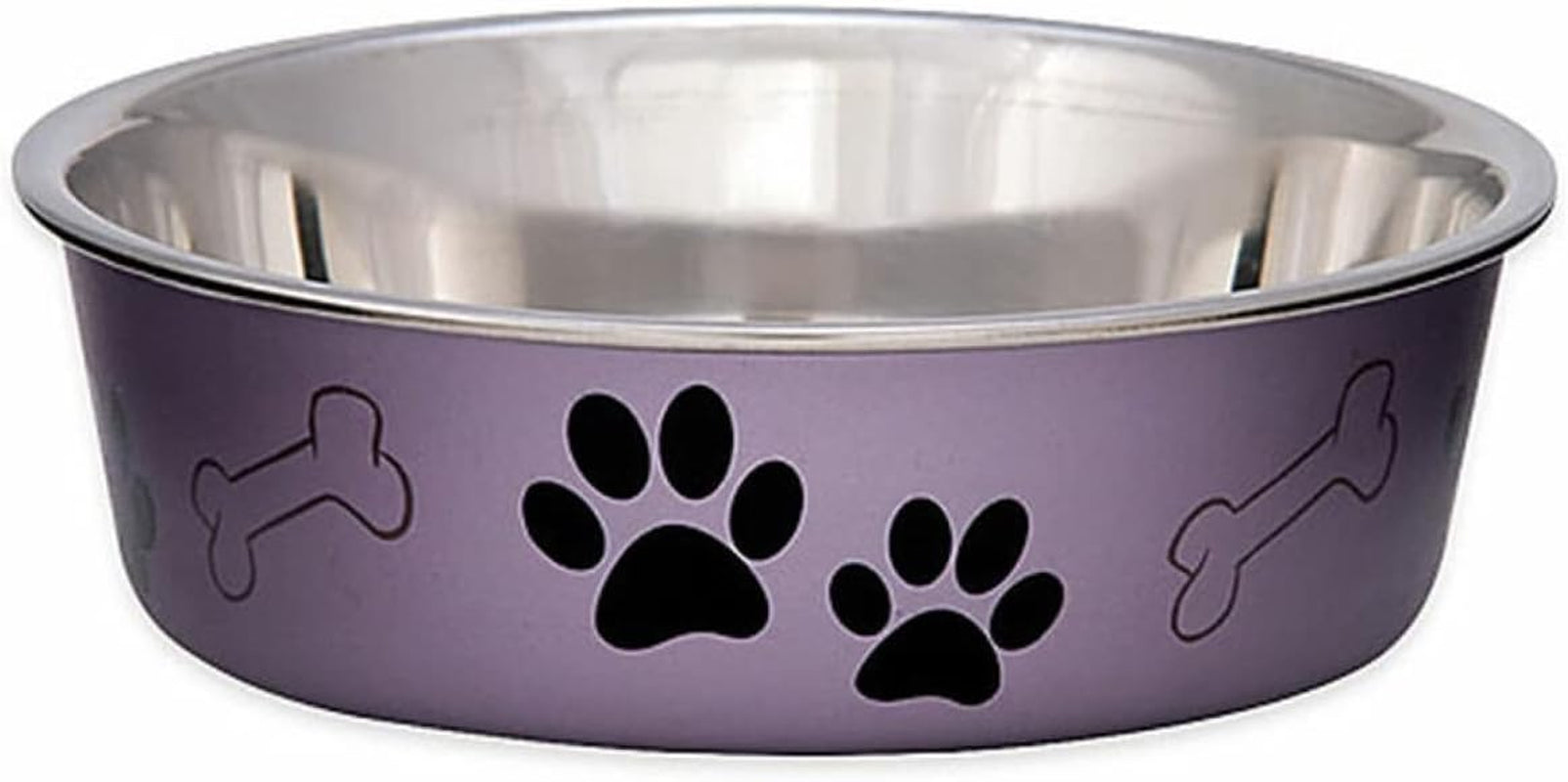 Loving Pets Bella Bowls: No-Tip Stainless Steel, Spill-Proof Pet Bowl, Medium, Blueberry Blue