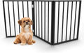 Multi-Panel Foldable Wood Dog Gate - Freestanding Indoor Pet Fence, Retractable Gate for Stairs & Doorways