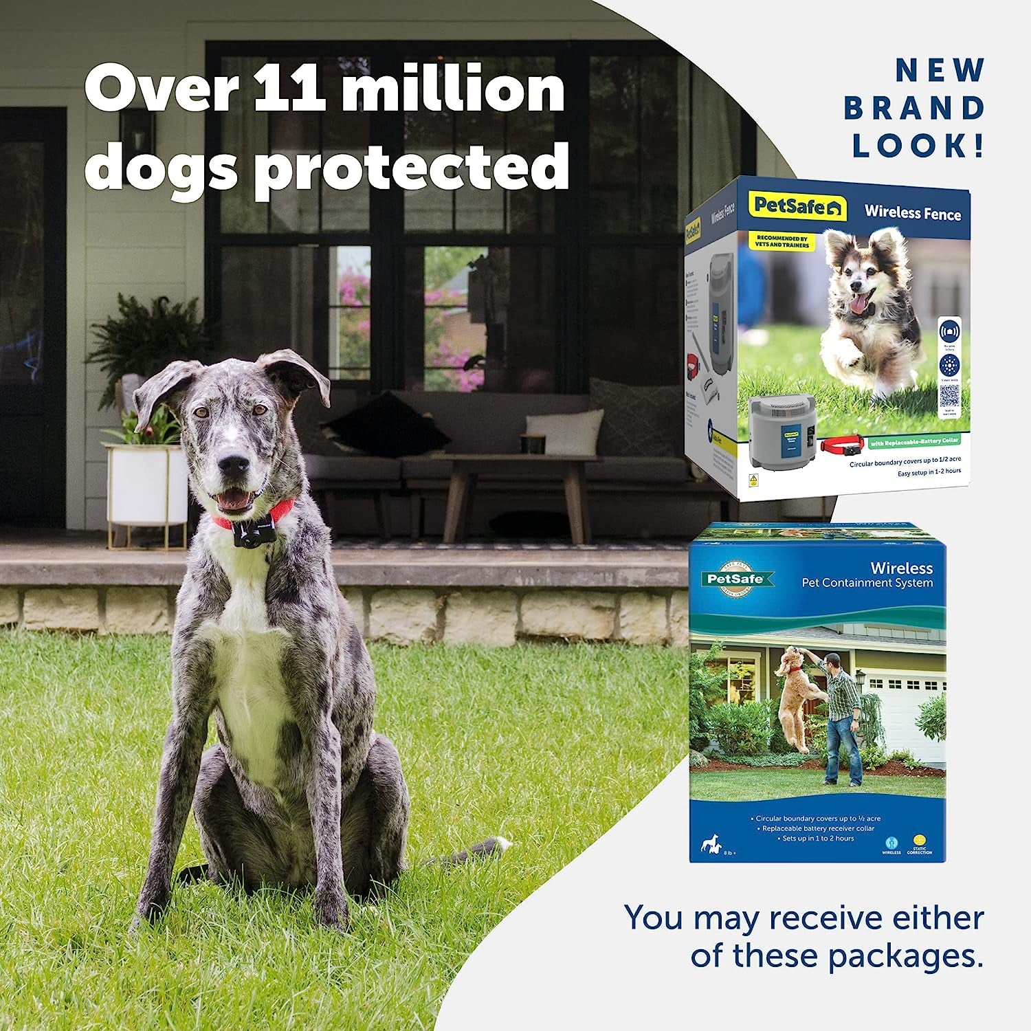 Wireless Pet Fence – Original Wireless Containment System, Covers up to 1/2 Acre for Dogs 8 lbs and Up