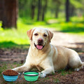 SLSON 2-Pack Collapsible Dog Bowls with Lids: Portable for Travel, Small, Light Blue/Green