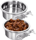 No-Spill Kennel Water Bowl 2-Pack – Hanging Cage Crate Bowls for Small Dogs, Feeder Dish Holds 2 Cups, Easy to Clean