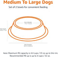 2-Pack Stainless Steel Dog Bowls: Non-Skid, 10x2.8 Inches, 4 Cups Each