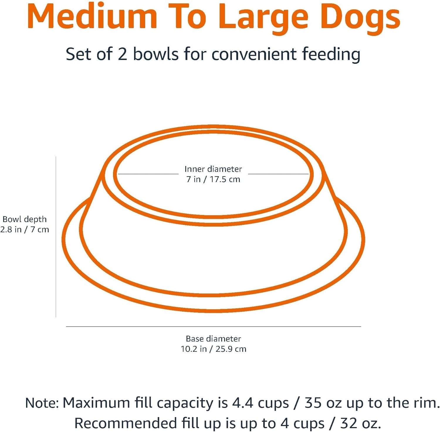 2-Pack Stainless Steel Dog Bowls: Non-Skid, 10x2.8 Inches, 4 Cups Each