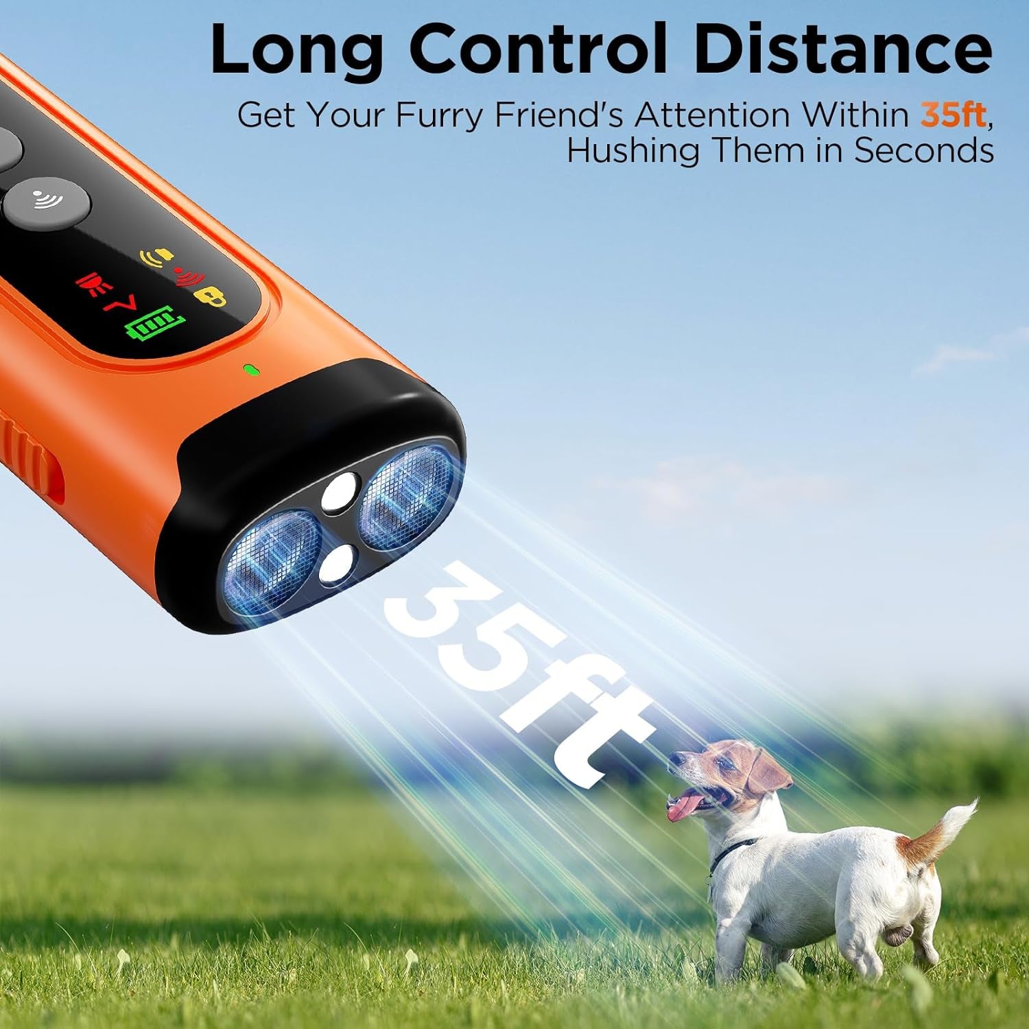 2024 Dog Bark Deterrent Device, Ultra-Bright LED, Effective within 35Ft, Bark Collar Alternative