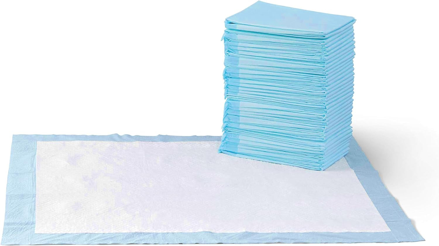 Leak-Proof Puppy Pee Pads with 5-Layer Quick-Dry Surface – Standard Absorbency Potty Training Pads, Various Quantities in Blue & White