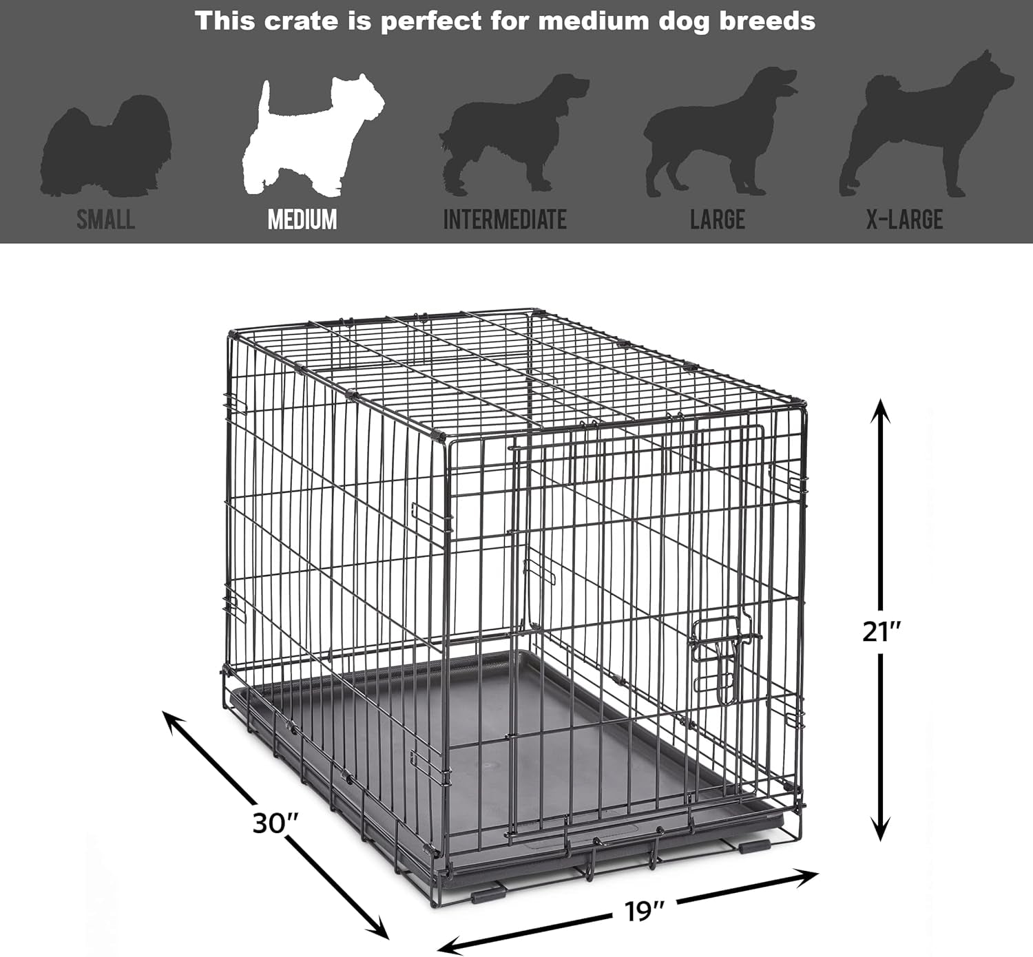 New World Single Door Dog Crate - Enhanced Design with Leak-Proof Pan, Floor Protecting Feet & Patented Features