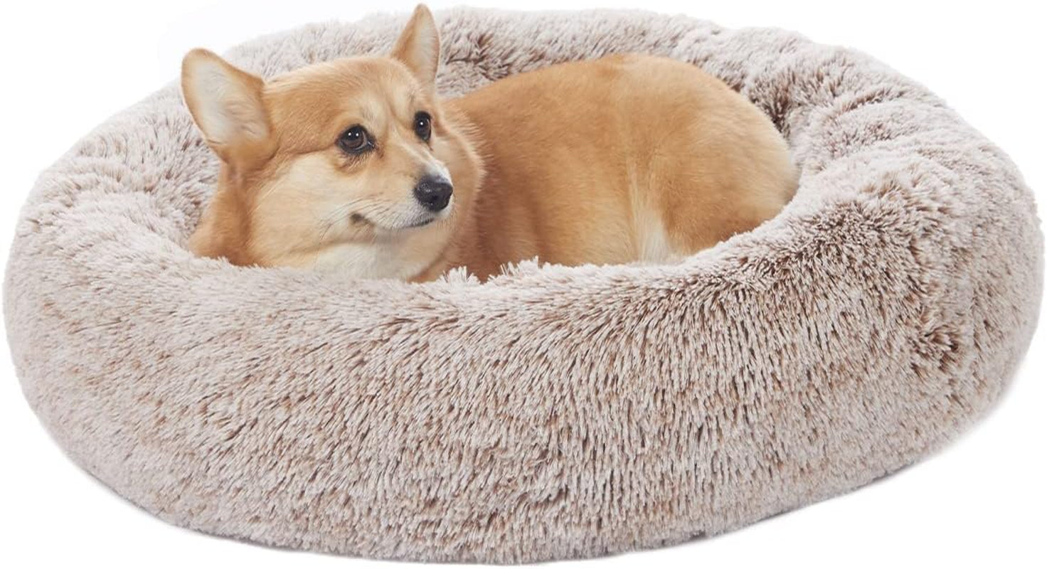 Calming Donut Dog Bed, 36" - Fluffy, Anti-Anxiety, Washable for Large Dogs - Various Colors & Sizes