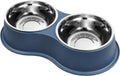 Double Dog Bowls - Stainless Steel, Non-Slip Resin Station, for Puppies, Medium Dogs