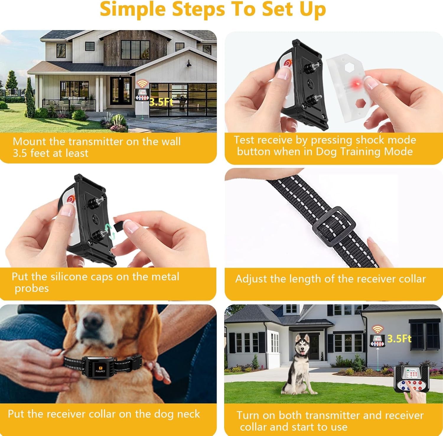 Invisible Fence for Dogs – 2-in-1 Wireless Electric Dog Fence with LCD Screen, Adjustable Waterproof Collar