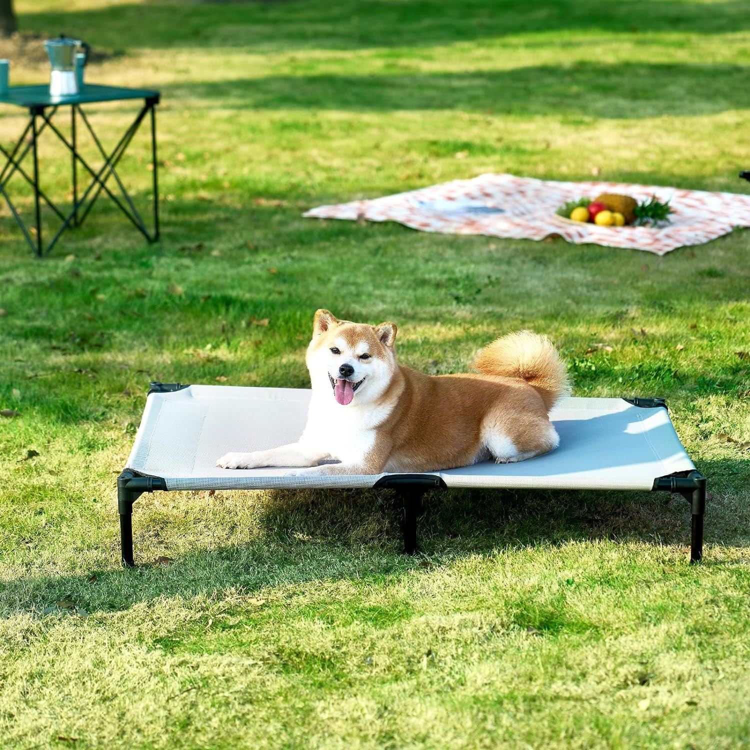 EHEYCIGA 50" XL Elevated Dog Cot: Washable, Cooling Mesh, Lifted Hammock, Anti-Slip Feet