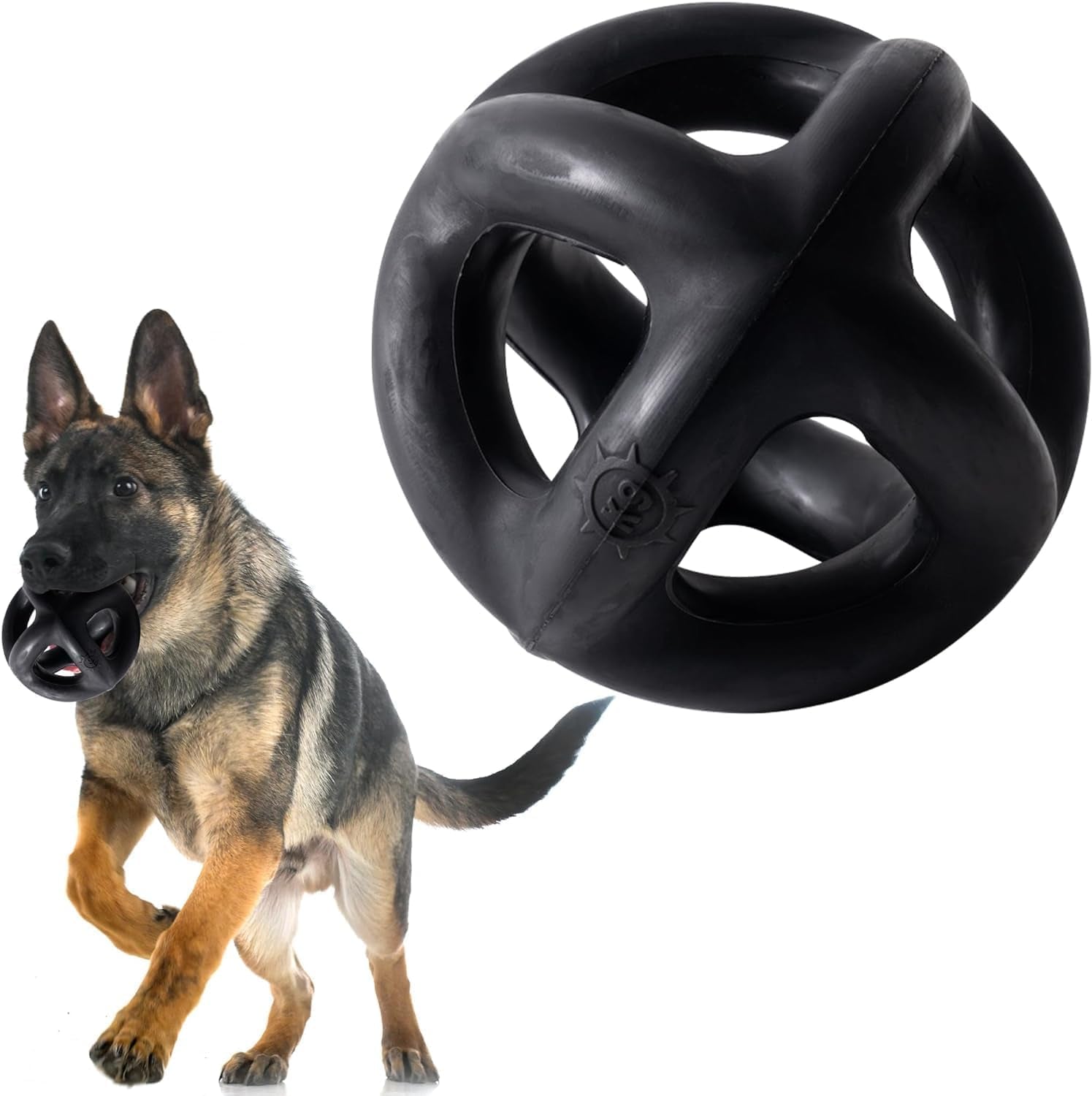 Monster K9 Indestructible Ring Ball – Ultra Durable 5.5" Chew, Tug, & Fetch Toy for Medium & Large Aggressive Chewers