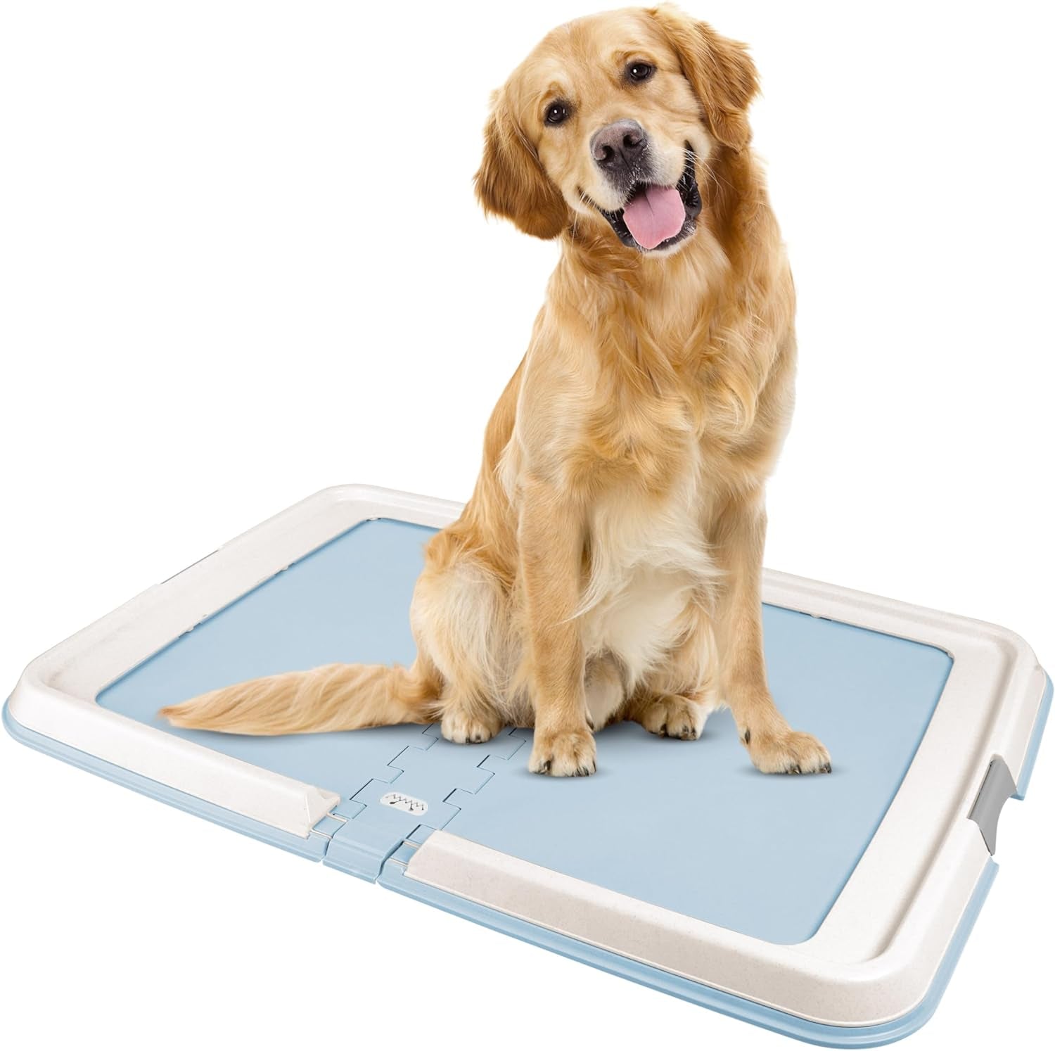 IRIS USA Pee Pad Holder – Non-Skid Leak Protection Tray, Secured Latches, Easy Clean Finish, Fits 20"x20" Pads