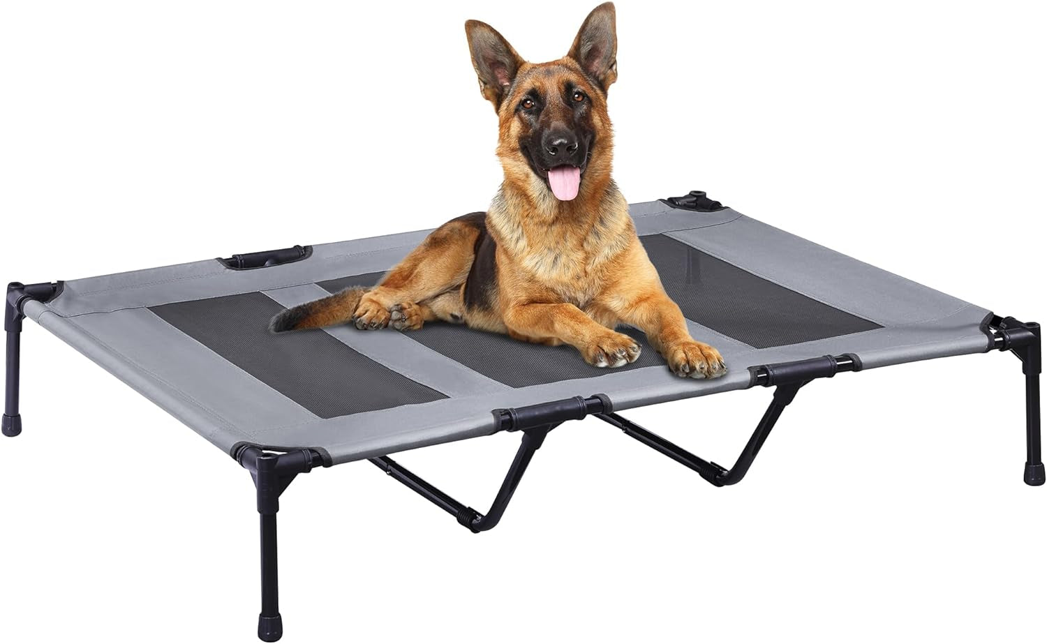 PRAISUN Large Outdoor Dog Bed - Elevated, Cooling, Portable with Oxford & Textilene Mesh