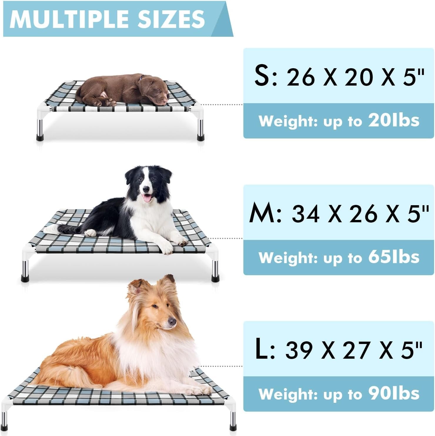 Elevated Taste Life Pet Bed, Raised Dog Cot for Small Pets - Comfort & Style