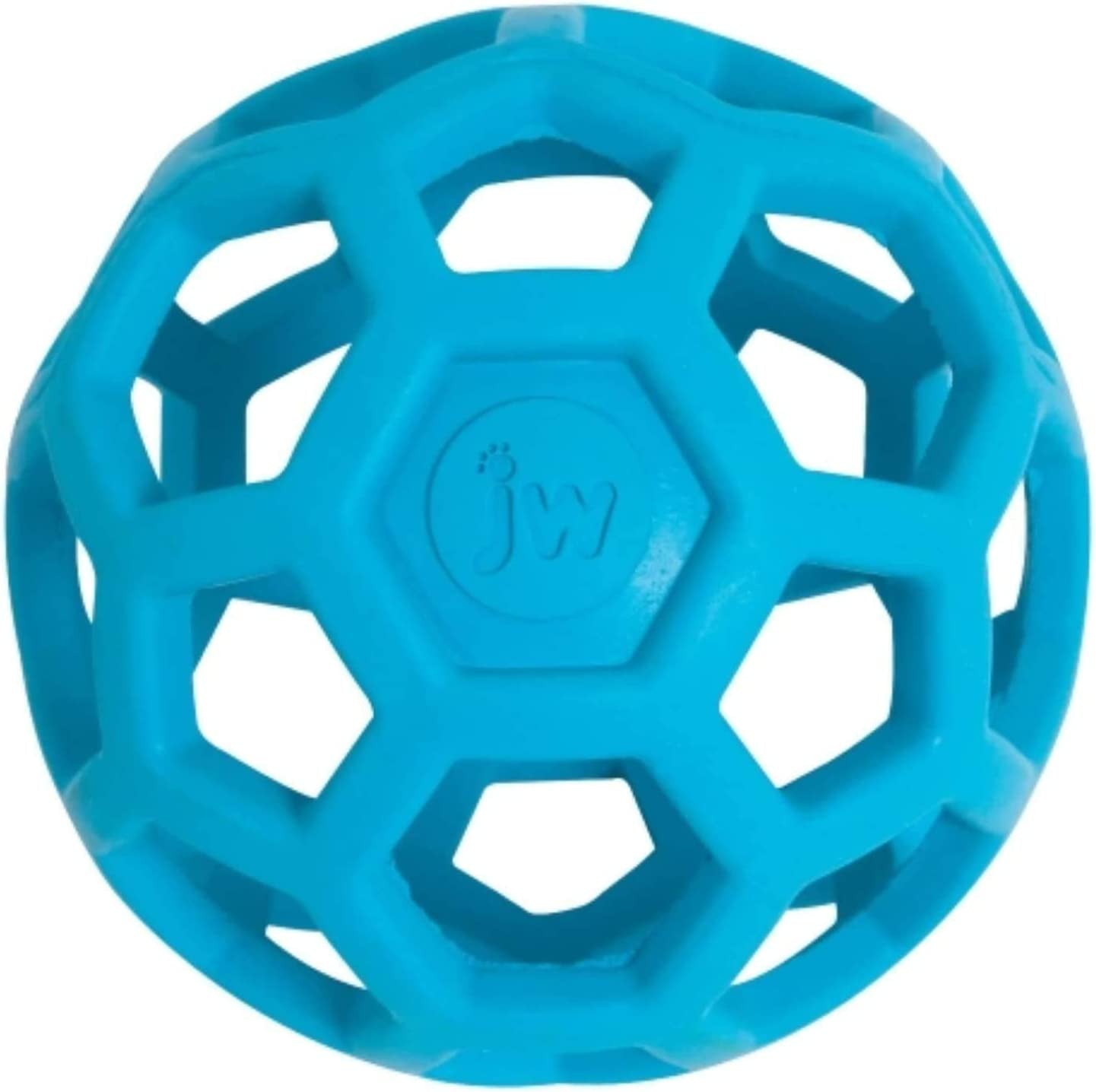 JW Pet Hol-Ee Roller, Puzzle Ball Dog Toy, Natural Rubber, Large, 5.5 Inch Diameter