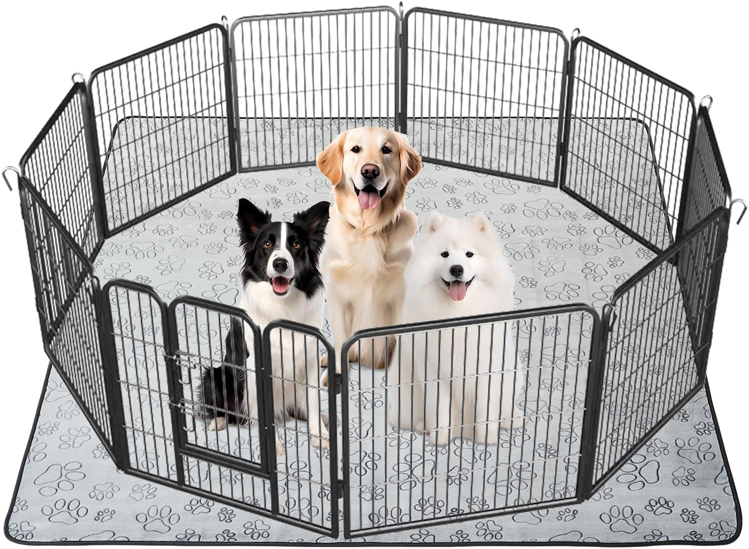 Qeils Reusable Washable Puppy Pads - 2 Pack Waterproof Non-Slip, Absorbent Training Mats for Crates, Playpens