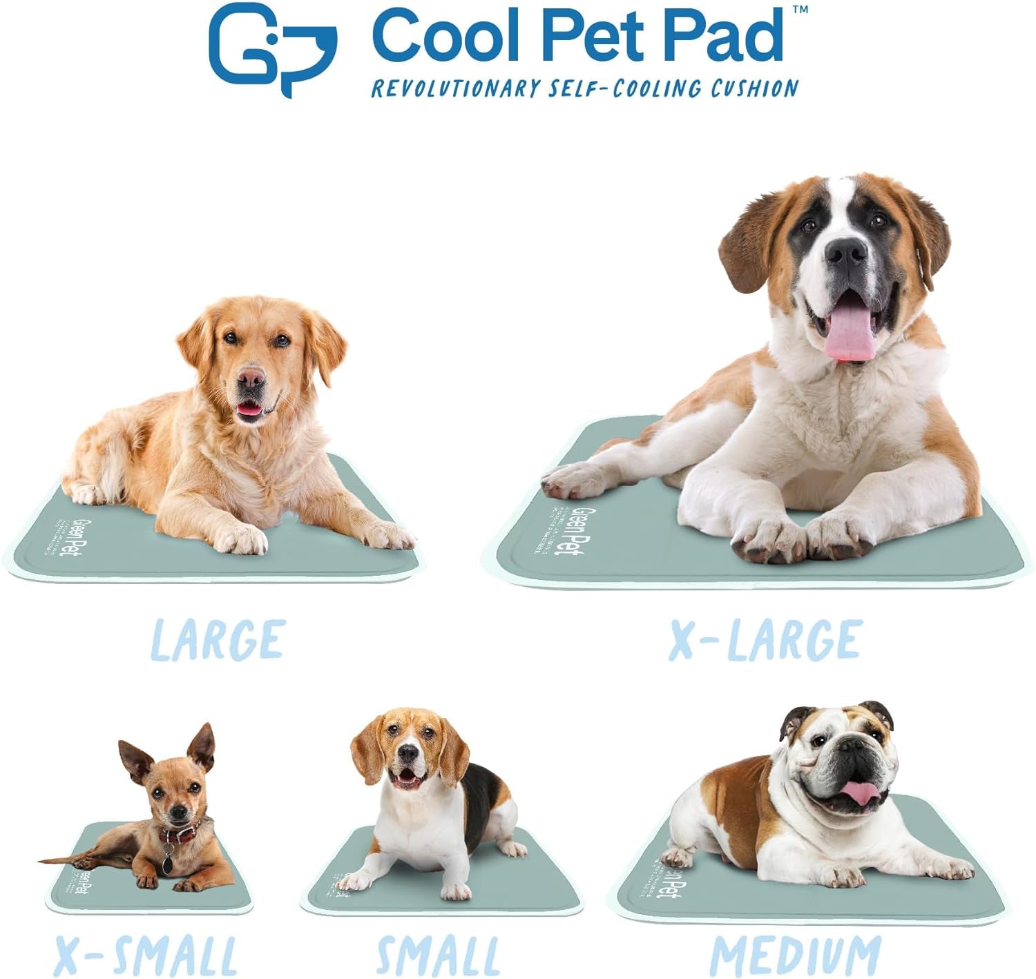 The Green Pet Shop Cooling Mat, Medium - Pressure-Activated, Non-Toxic Gel for Dogs & Cats, 21-45lbs